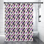 Watercolor Eggplant Pattern Print Premium Shower Curtain