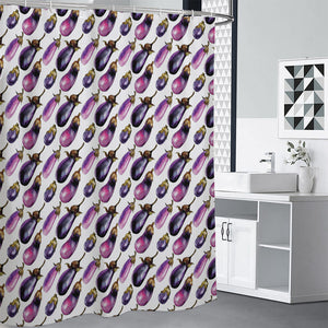 Watercolor Eggplant Pattern Print Premium Shower Curtain