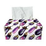 Watercolor Eggplant Pattern Print Rectangle Tissue Box Cover