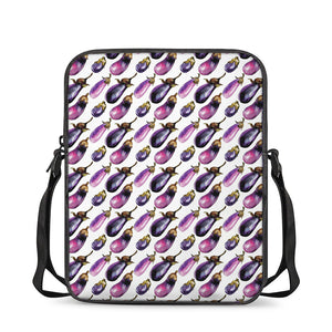 Watercolor Eggplant Pattern Print Rectangular Crossbody Bag