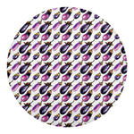 Watercolor Eggplant Pattern Print Round Blanket