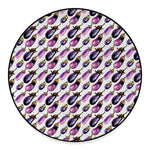 Watercolor Eggplant Pattern Print Round Floor Mat