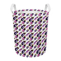 Watercolor Eggplant Pattern Print Round Laundry Basket