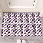 Watercolor Eggplant Pattern Print Rubber Doormat