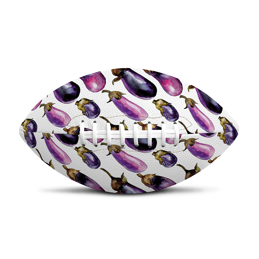 Watercolor Eggplant Pattern Print Rugby Ball