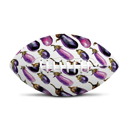 Watercolor Eggplant Pattern Print Rugby Ball