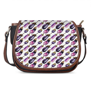 Watercolor Eggplant Pattern Print Saddle Bag