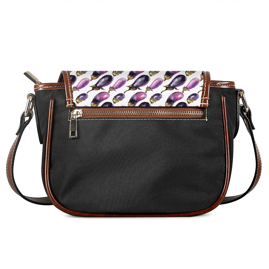 Watercolor Eggplant Pattern Print Saddle Bag