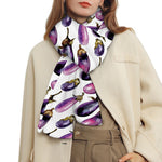 Watercolor Eggplant Pattern Print Scarf
