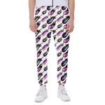 Watercolor Eggplant Pattern Print Scuba Joggers