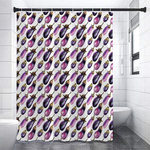 Watercolor Eggplant Pattern Print Shower Curtain