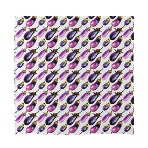 Watercolor Eggplant Pattern Print Silk Bandana