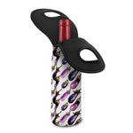 Watercolor Eggplant Pattern Print Single Neoprene Wine Tote
