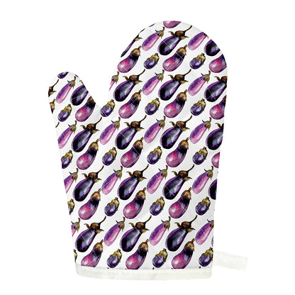 Watercolor Eggplant Pattern Print Single Oven Mitt