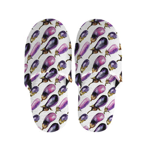 Watercolor Eggplant Pattern Print Slippers