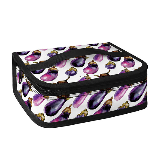 Watercolor Eggplant Pattern Print Small Lunch Bag