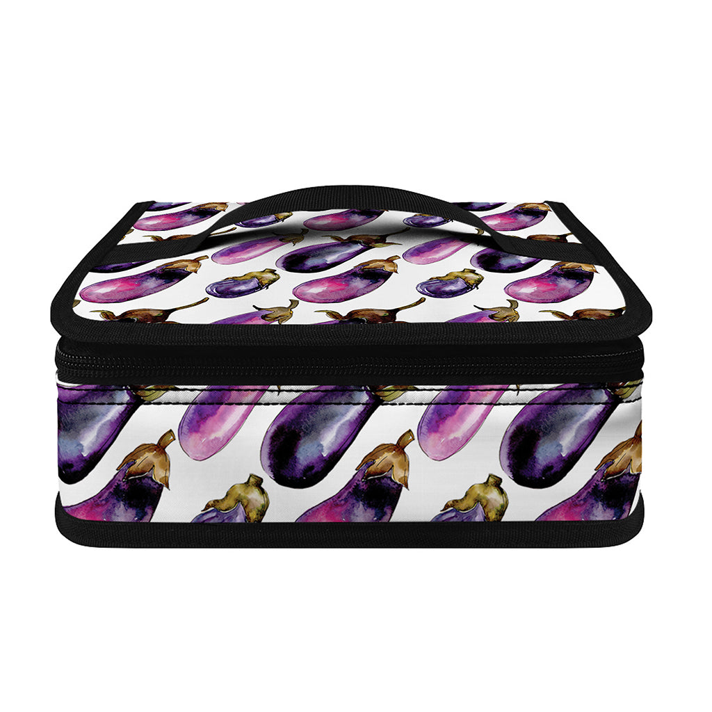 Watercolor Eggplant Pattern Print Small Lunch Bag