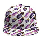Watercolor Eggplant Pattern Print Snapback Cap