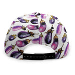Watercolor Eggplant Pattern Print Snapback Cap