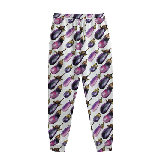 Watercolor Eggplant Pattern Print Sweatpants