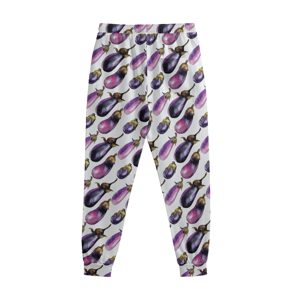 Watercolor Eggplant Pattern Print Sweatpants
