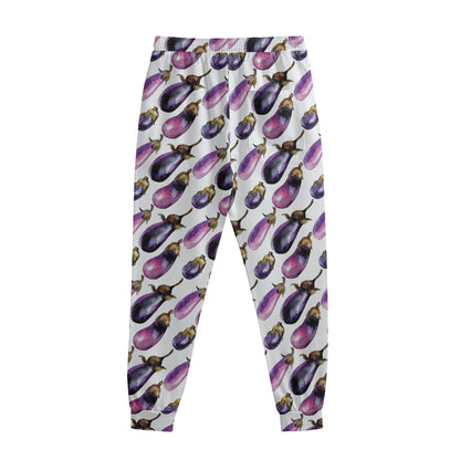 Watercolor Eggplant Pattern Print Sweatpants