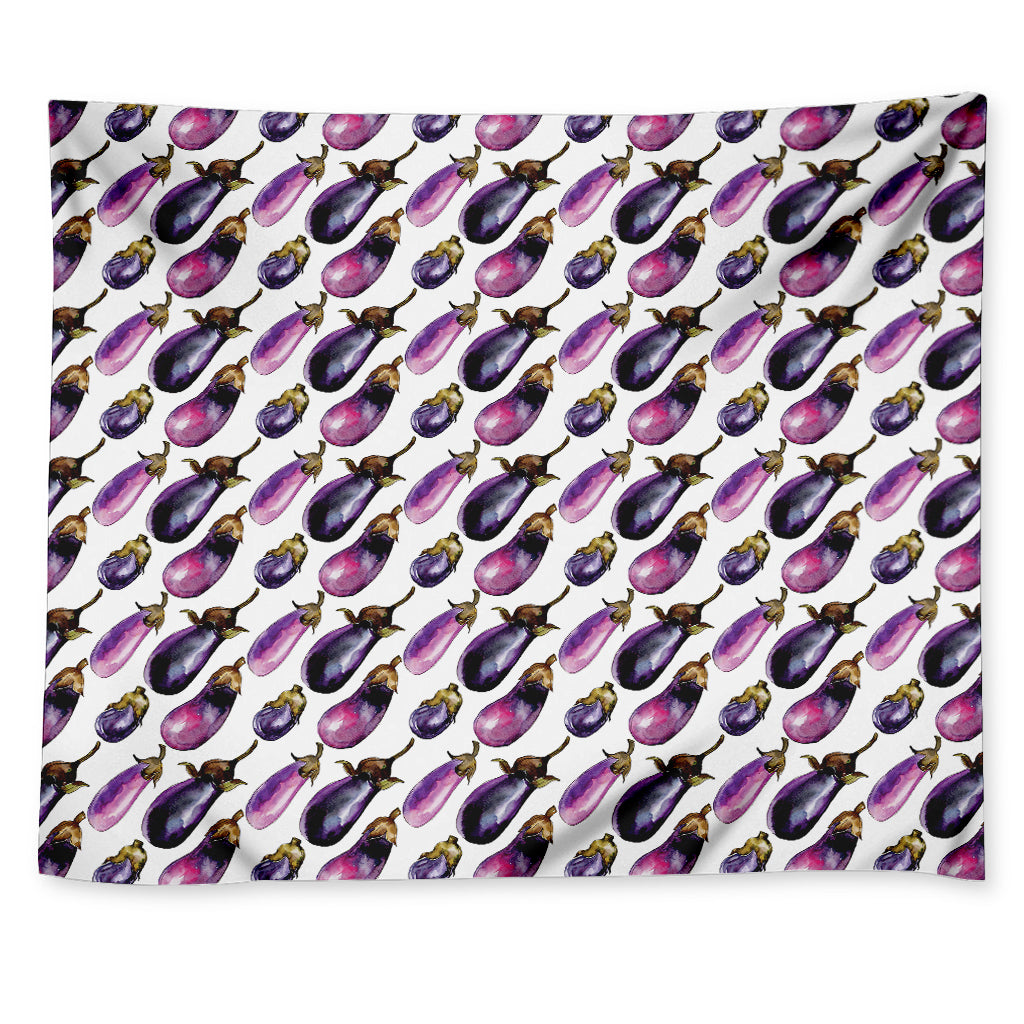 Watercolor Eggplant Pattern Print Tapestry