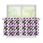 Watercolor Eggplant Pattern Print Tier Curtains