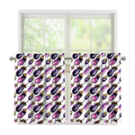 Watercolor Eggplant Pattern Print Tier Curtains