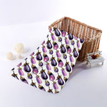 Watercolor Eggplant Pattern Print Towel