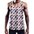 Watercolor Eggplant Pattern Print Men's Workout Tank Top