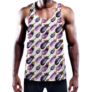 Watercolor Eggplant Pattern Print Training Tank Top