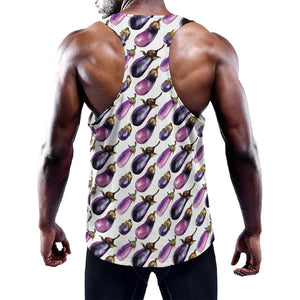 Watercolor Eggplant Pattern Print Training Tank Top