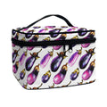 Watercolor Eggplant Pattern Print Travel Makeup Bag