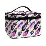Watercolor Eggplant Pattern Print Travel Makeup Bag