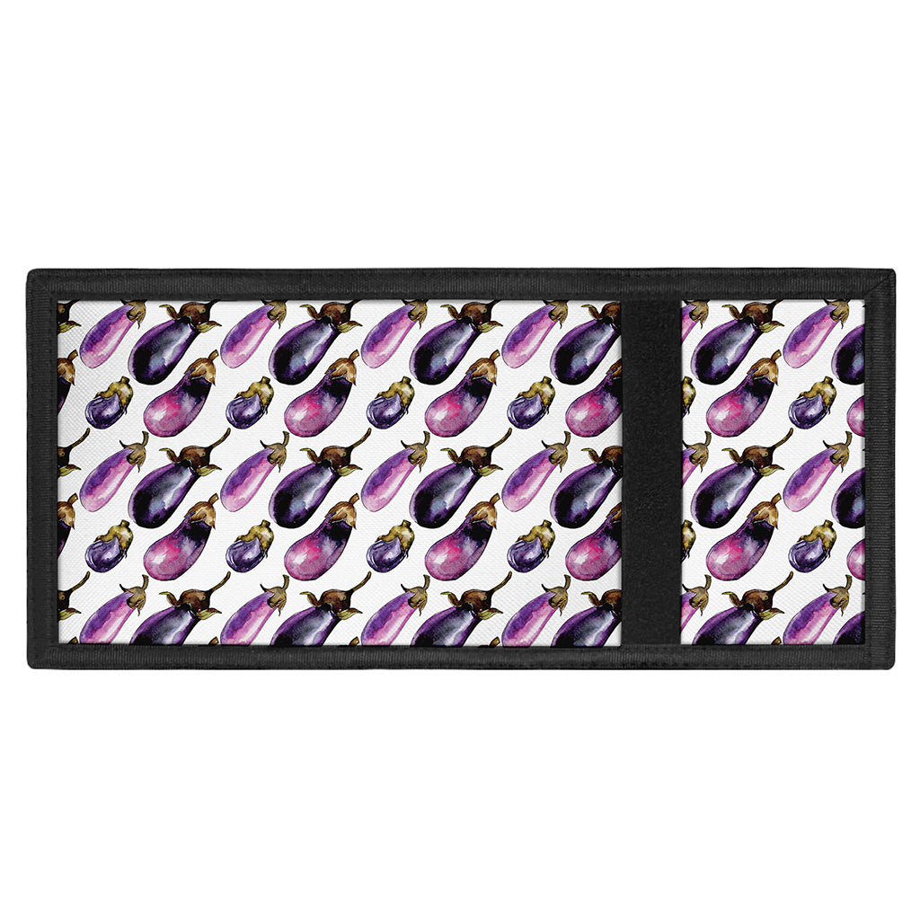 Watercolor Eggplant Pattern Print Trifold Wallet