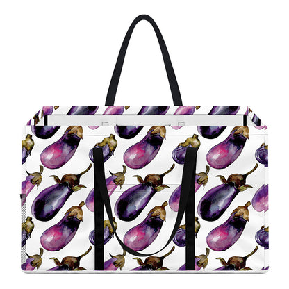 Watercolor Eggplant Pattern Print Utility Tote Bag