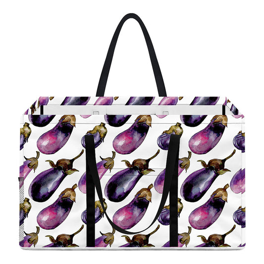 Watercolor Eggplant Pattern Print Utility Tote Bag