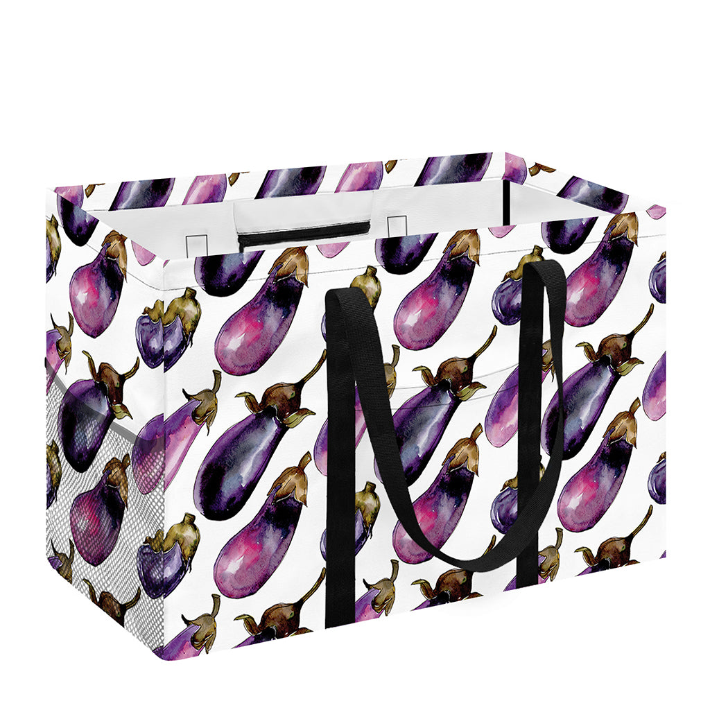 Watercolor Eggplant Pattern Print Utility Tote Bag