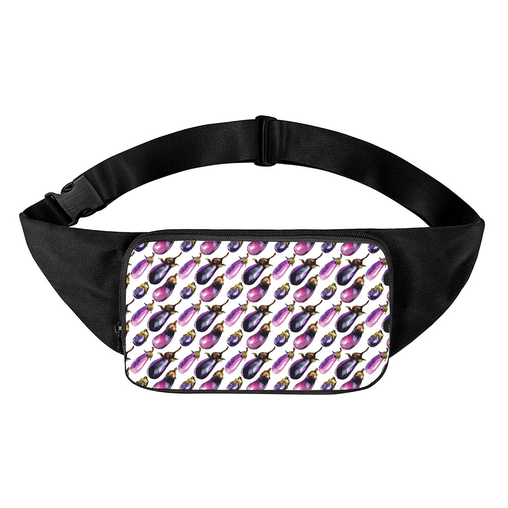 Watercolor Eggplant Pattern Print Waist Bag