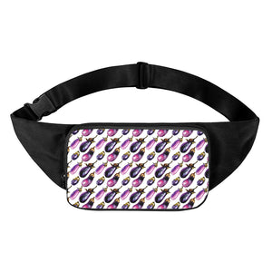 Watercolor Eggplant Pattern Print Waist Bag