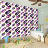 Watercolor Eggplant Pattern Print Wall Sticker