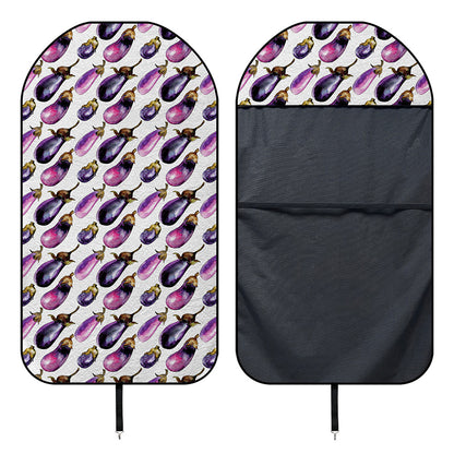 Watercolor Eggplant Pattern Print Waterproof Car Seat Cover