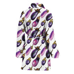 Watercolor Eggplant Pattern Print Women's Bathrobe