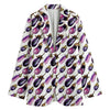 Watercolor Eggplant Pattern Print Women's Blazer