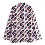 Watercolor Eggplant Pattern Print Women's Blazer