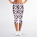 Watercolor Eggplant Pattern Print Women's Capri Leggings