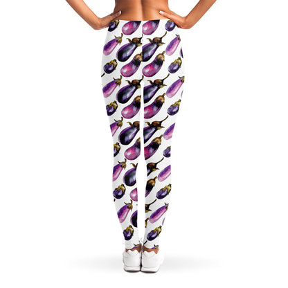 Watercolor Eggplant Pattern Print Women's Leggings