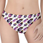 Watercolor Eggplant Pattern Print Women's Thong