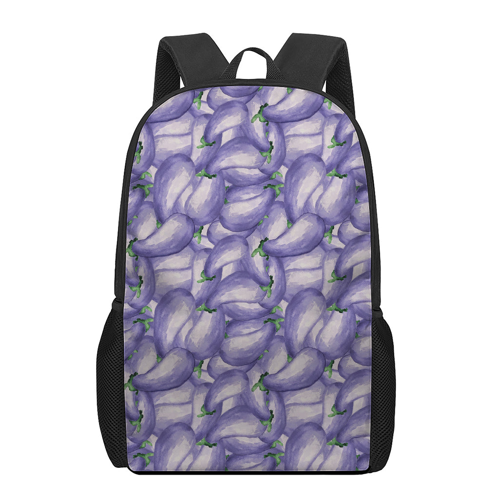 Watercolor Eggplant Print 17 Inch Backpack